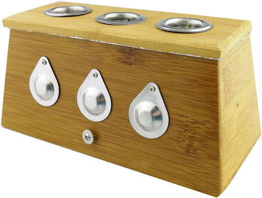Winterworm® Bamboo Three Hole Healing Box for Moxa Moxibustion Medicine Therapy