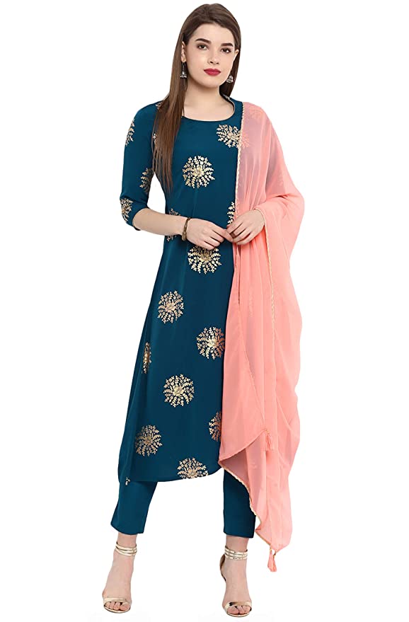 Janasya Women's Poly Crepe Salwar Suit