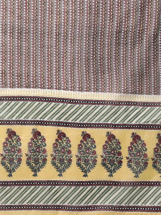 Readiprint Fashions Women Floral Printed Sequinned Cotton Kurta with Palazzos & Dupatta