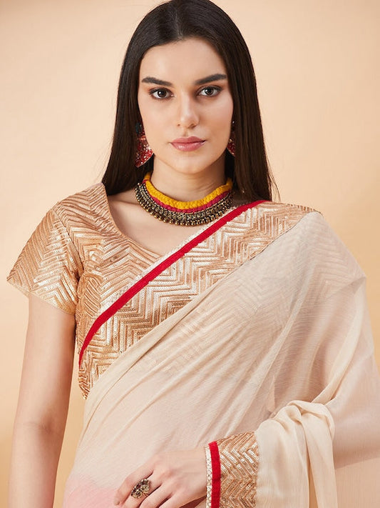 All about you Floral Embroidered Pure Cotton Saree