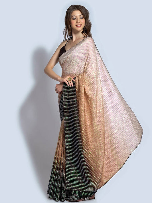 Satrani Embellished Sequinned Art Silk Saree