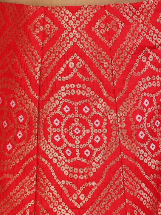 AKS Ethnic Motifs Printed Ready to Wear Lehenga Choli