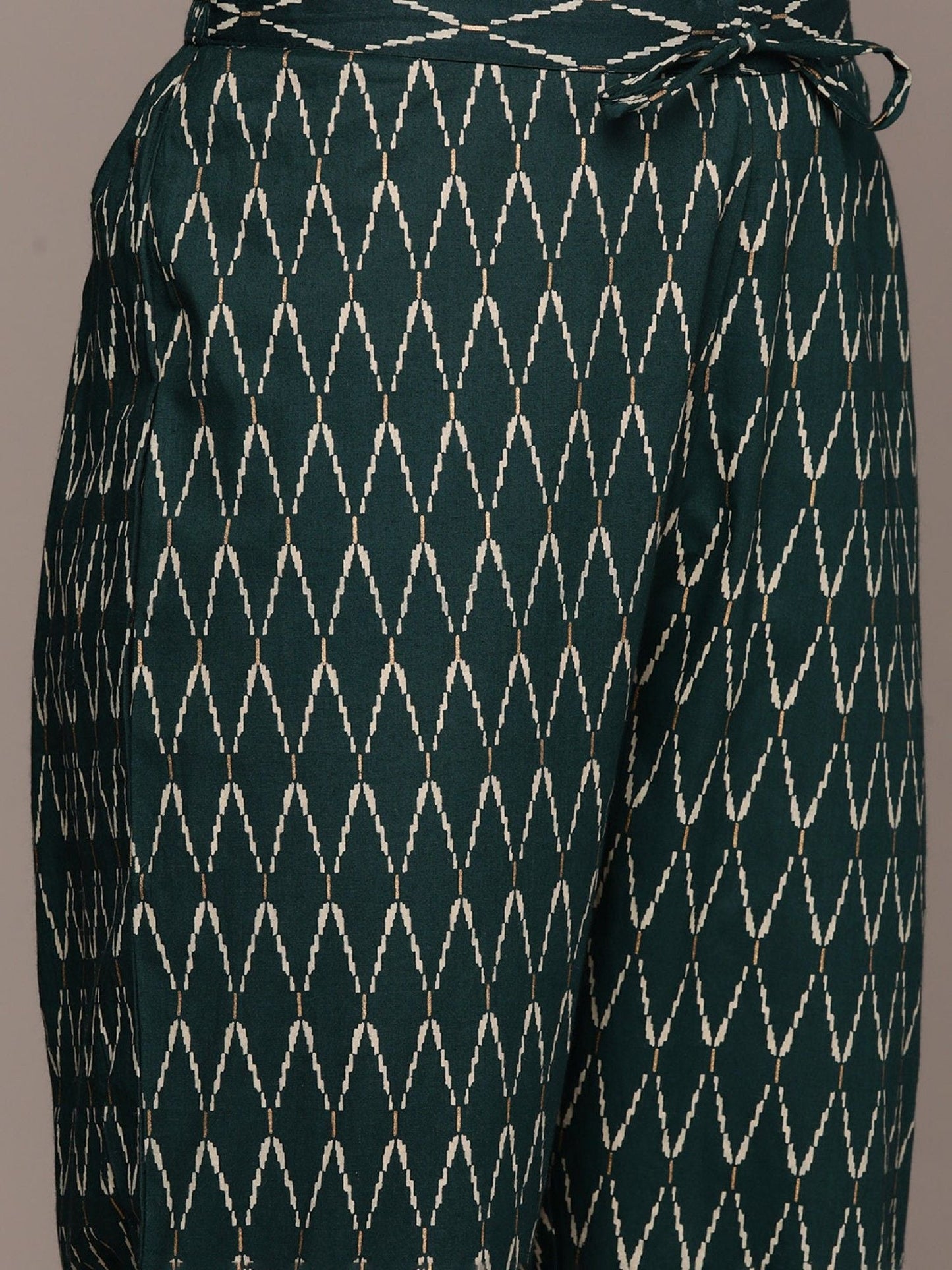 ISHIN Womens Teal Embroidered Zari Flared Kurta With Pant And Dupatta (Set of 3)