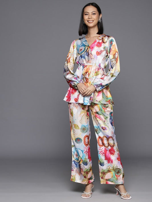 Varanga Women Abstract Printed Co-Ord Set