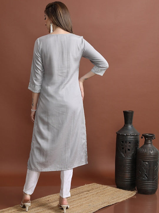 Vishudh Ethnic Motifs Printed Straight Kurta