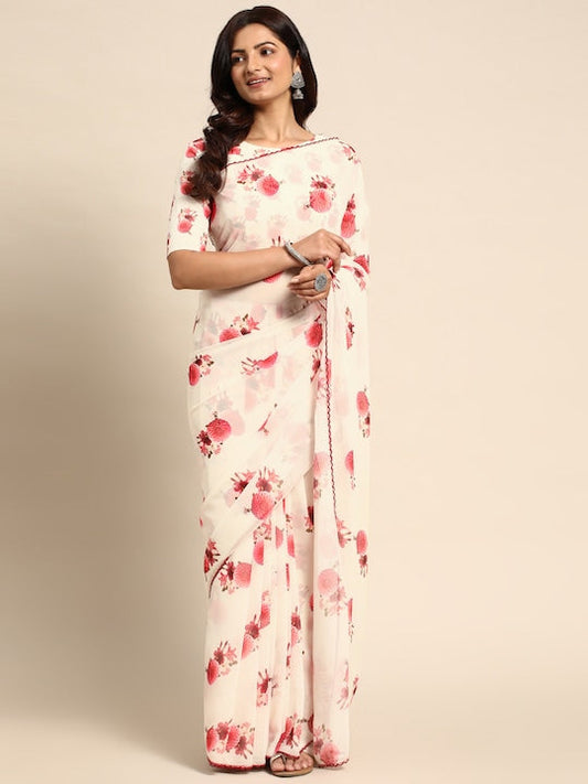 Kasee Floral Poly Georgette Saree
