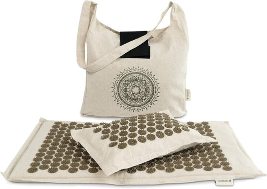 Navaris Acupressure Mat and Pillow Set - Mat for Back and Neck, Muscle Relaxation, Massage