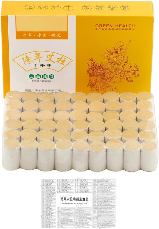 60:1 Ten Years of Pure Golden Moxa Stick Moxa Cone Mugwort Paper Rolls Wormwood Mugwort Sticks 54 for Moxibustion Y1634-roll