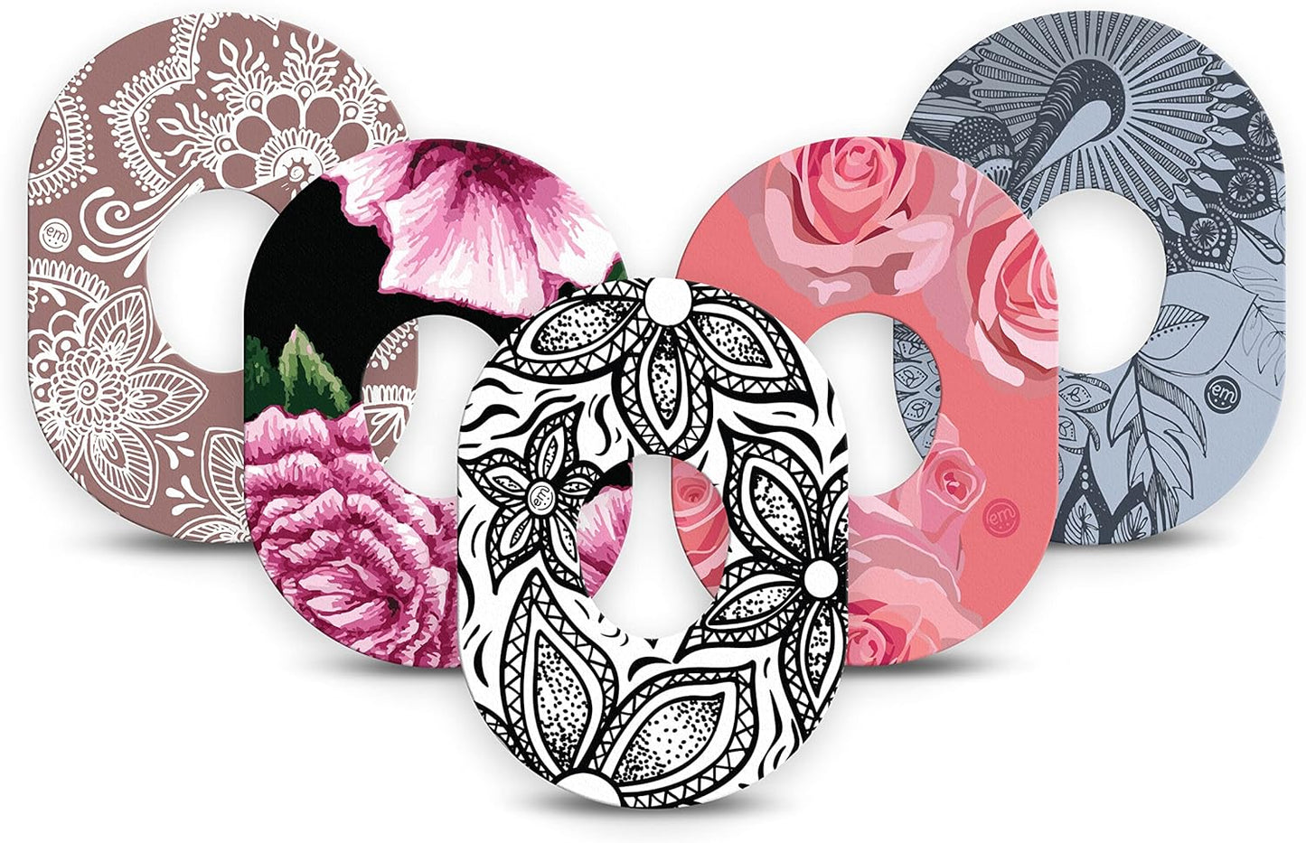 ExpressionMed - Adhesive Patch for Dexcom G7 (5-Pack) - Made in The USA, Waterproof, Split Backing, CGM Tape (Floral Variety Pack)