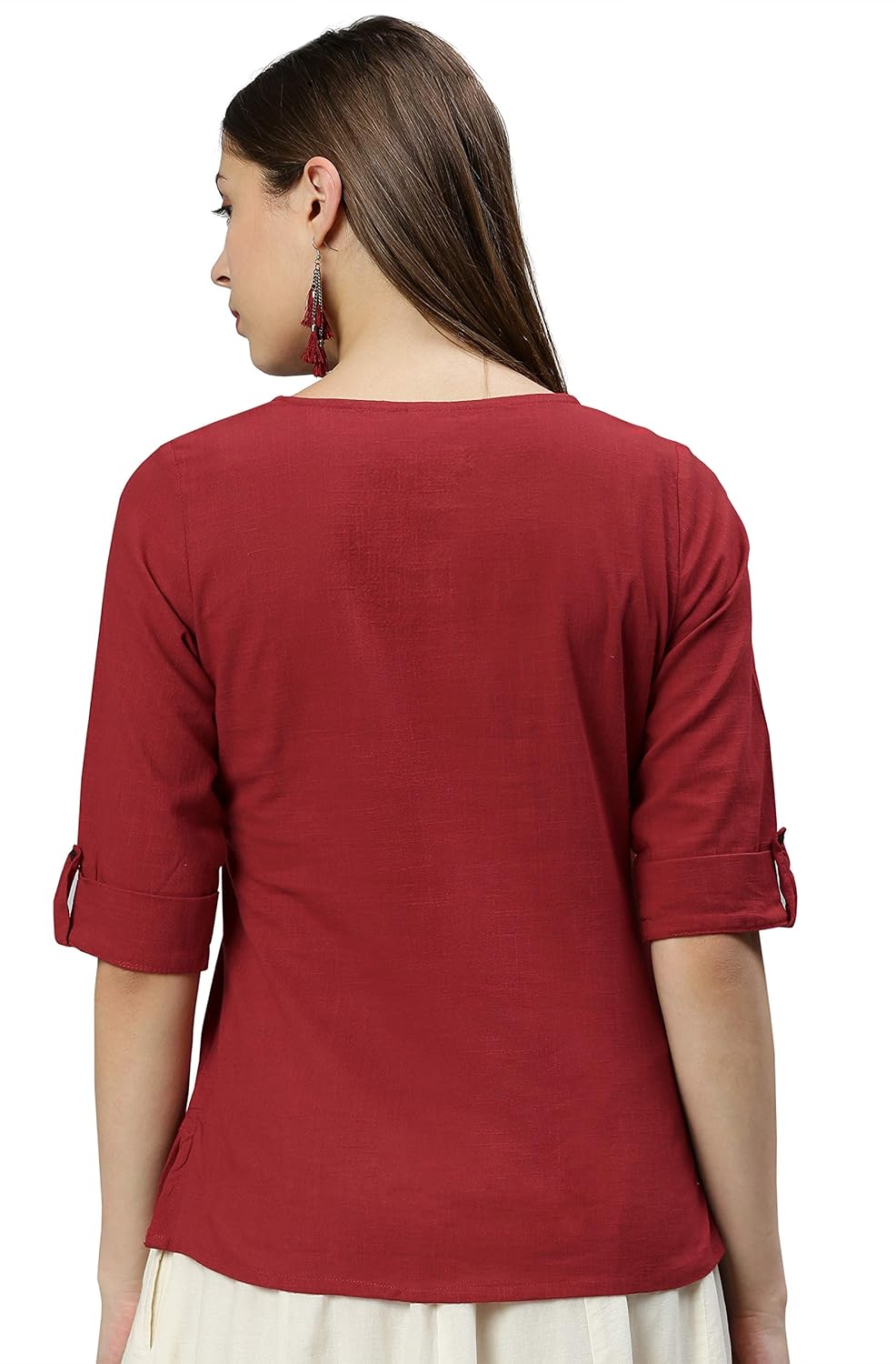 Janasya Women's Regular Cotton Slub Top