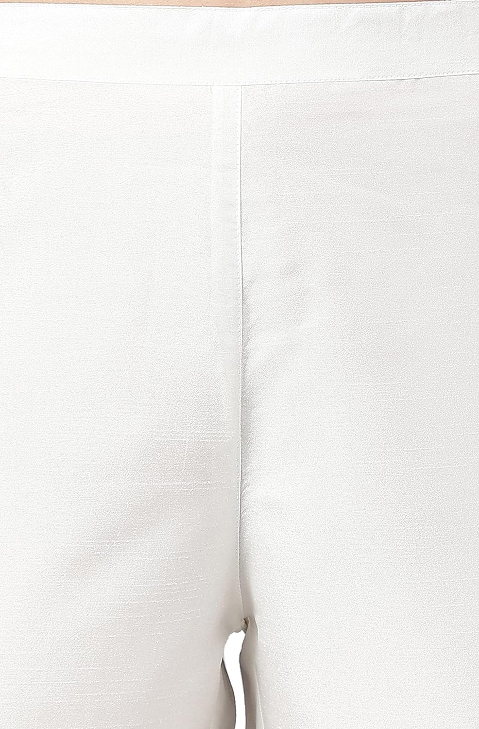 Janasya Women's Off White Crepe Silk Solid Kurta with Pant and Dupatta