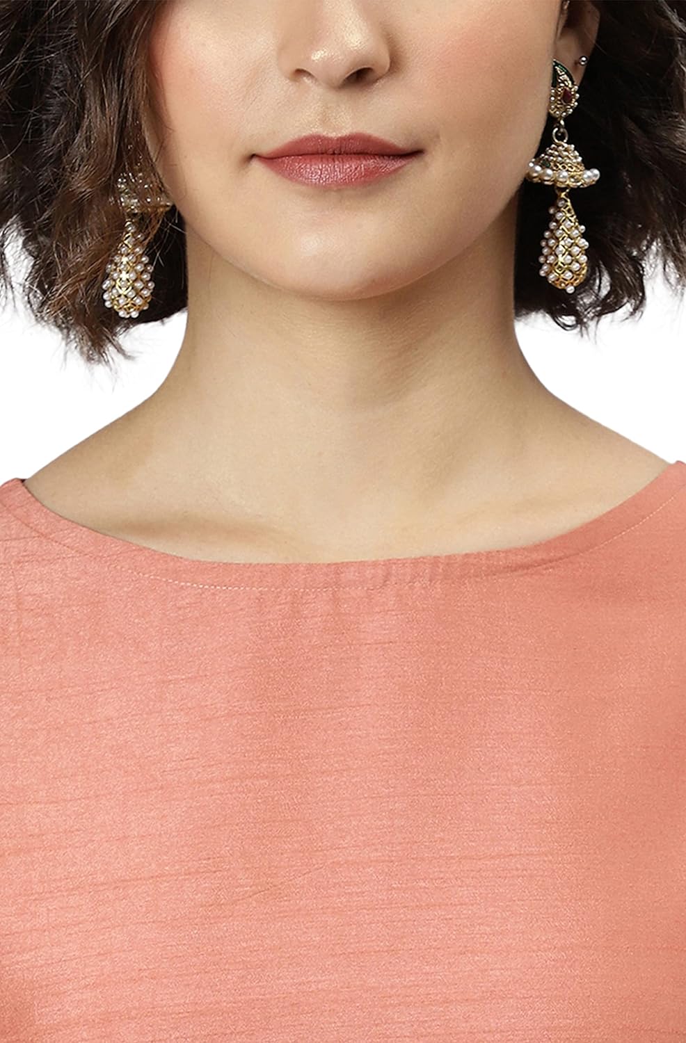 Janasya Women's Poly Silk Kurta With Pant And Art Silk Dupatta Peach