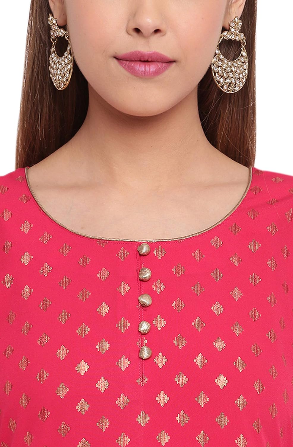 Janasya Women's Pink Poly Crepe Straight Kurta with Pant and Dupatta