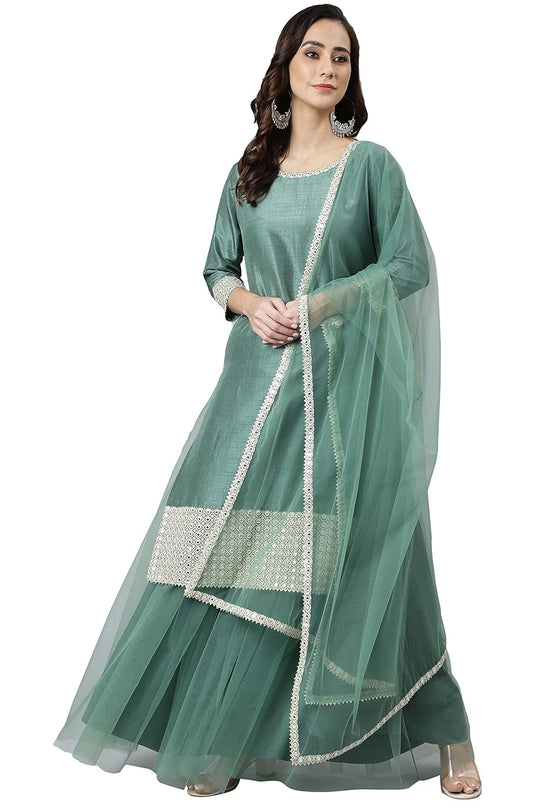 Janasya Women's Polyester Regular Kurta Set