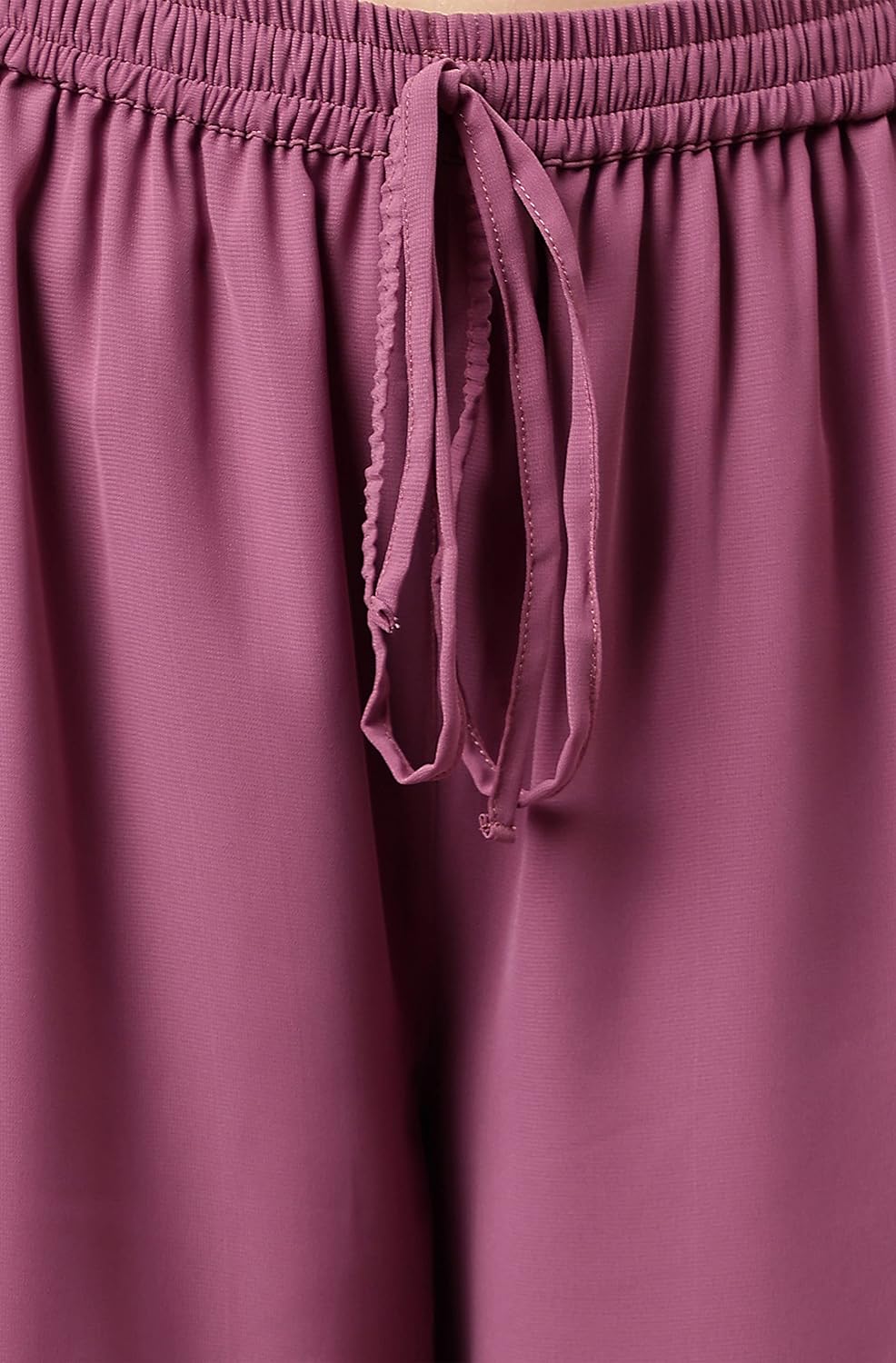 Janasya Women's Purple Georgette Foil Print Kurta with Palazzo and Dupatta