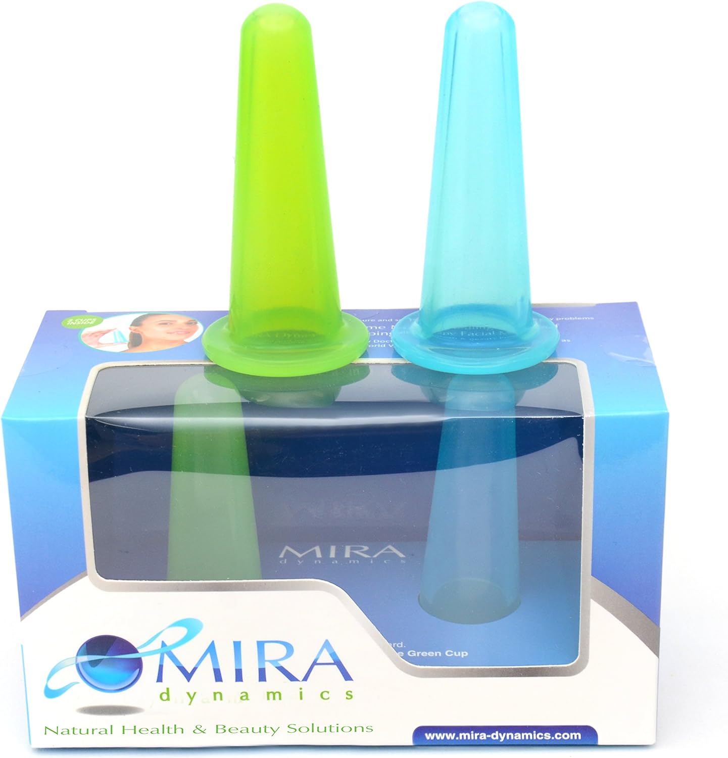 Mira Dynamics Facial Cupping Massage Therapy - 2 Silicone Cups Set - Hard & Soft - Wrinkle Release, Skincare, Anti-Aging, Scar Tissue Treatment Silicone Vacuum Face Cups
