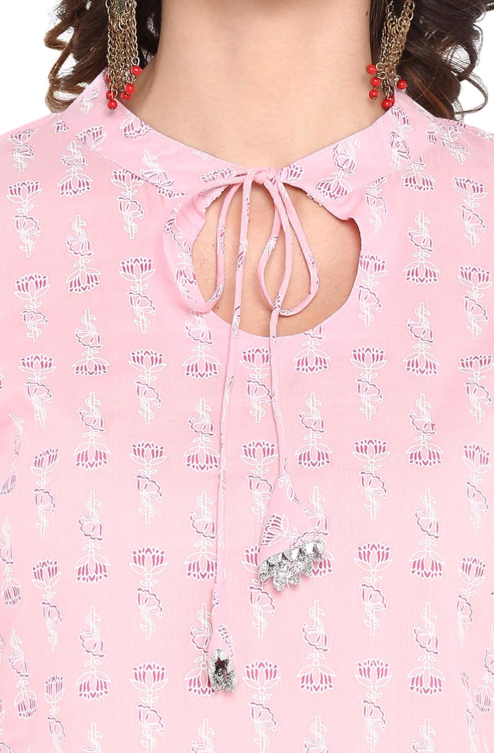 Janasya Women's Pink Cotton Kurta