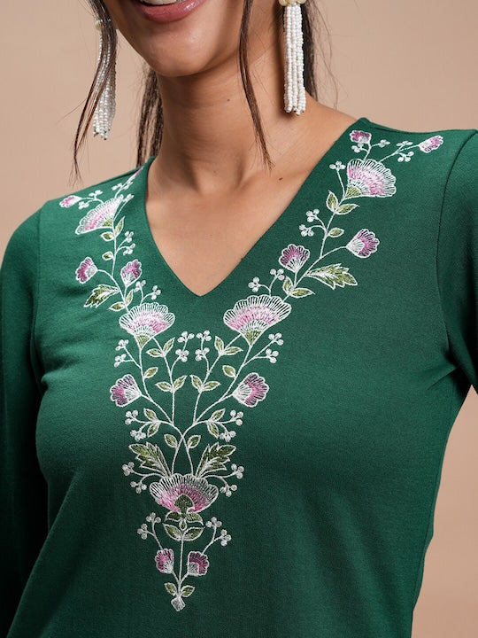 Vishudh Winter Embroidered Kurta