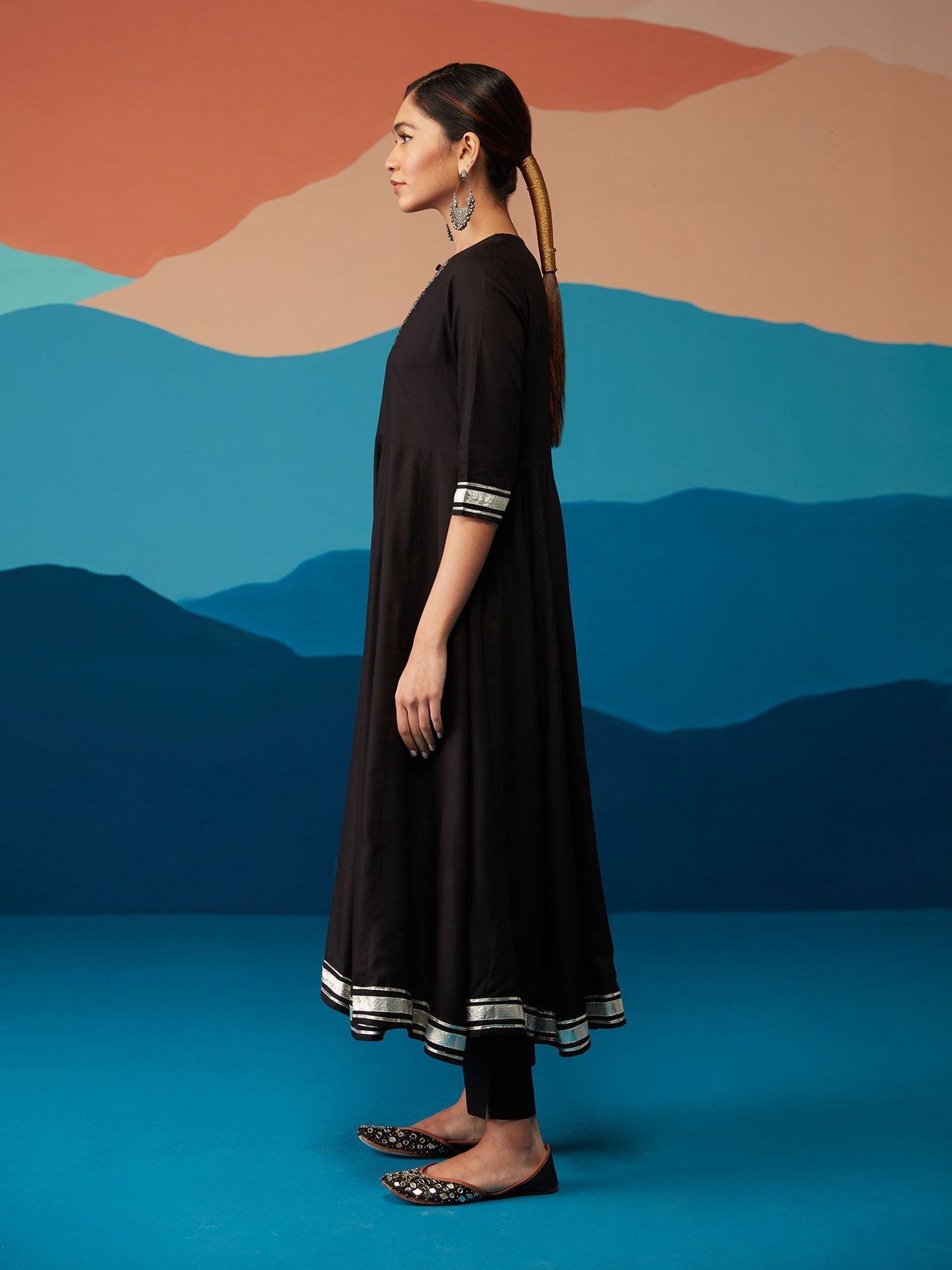 Likha Black Gotapatti Anarkali with Dupatta LIKSKD200 (Set of 3)