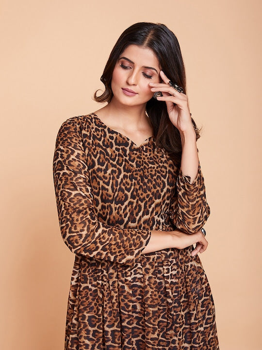 Fusionic Animal Printed A-Line Kurta