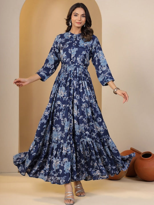 Vishudh Floral Print Maxi Dress