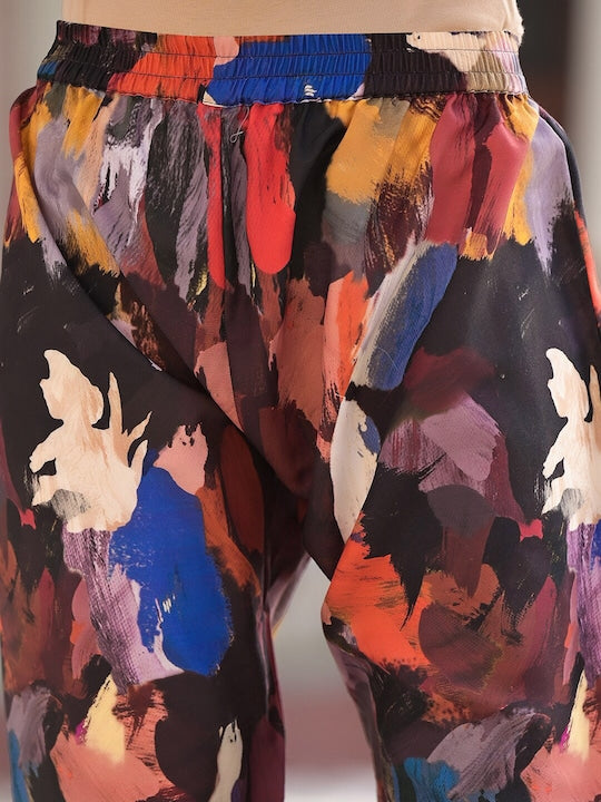 Varanga Abstract Printed Tunic With Trouser Co-Ords