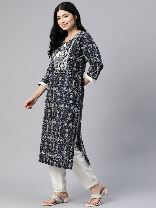 Readiprint Fashions Women Bandhani Printed Floral Kurta