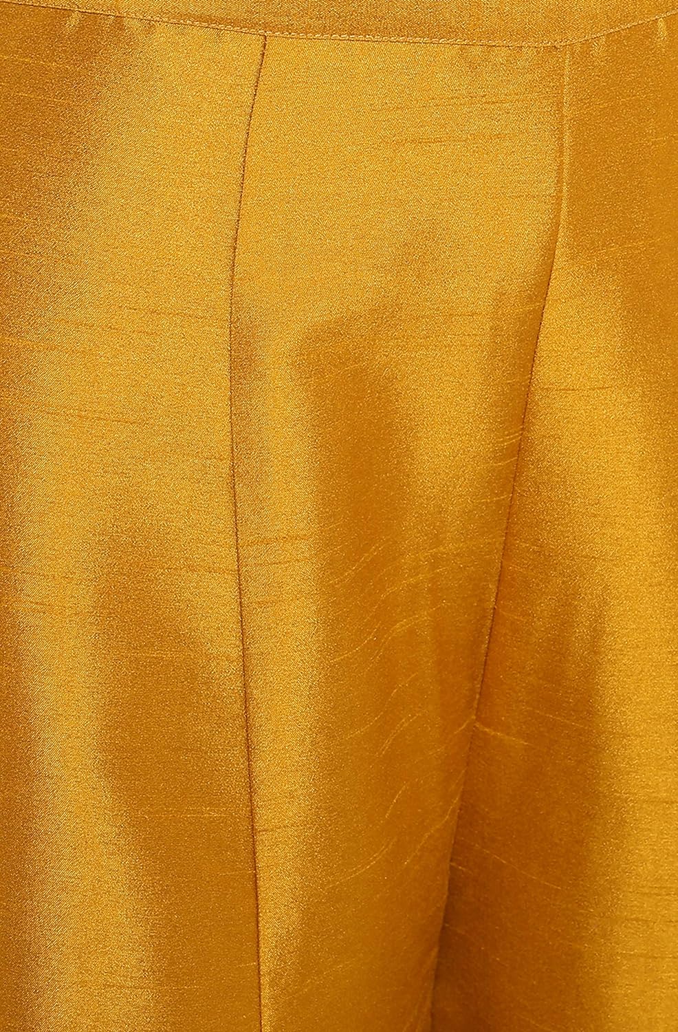 Janasya Women's Mustard Poly Silk Gold Print Kurta with Palazzo and Dupatta