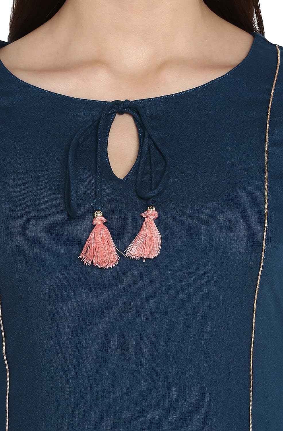 Janasya Women's Turquoise Blue Rayon Kurta with Pant and Dupatta