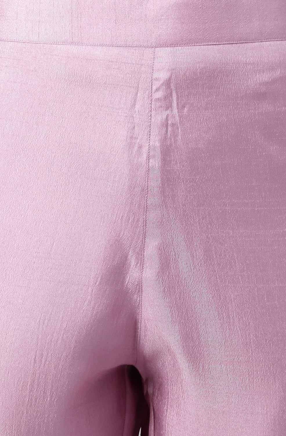 Janasya Women's Mauve Poly Silk Solid Kurta with Pant and Dupatta