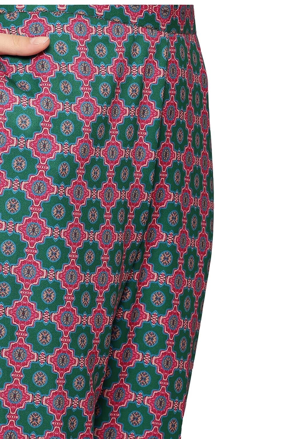 Janasya Women's Multicolor Moss Ethnic Motifs Kurta with Pant