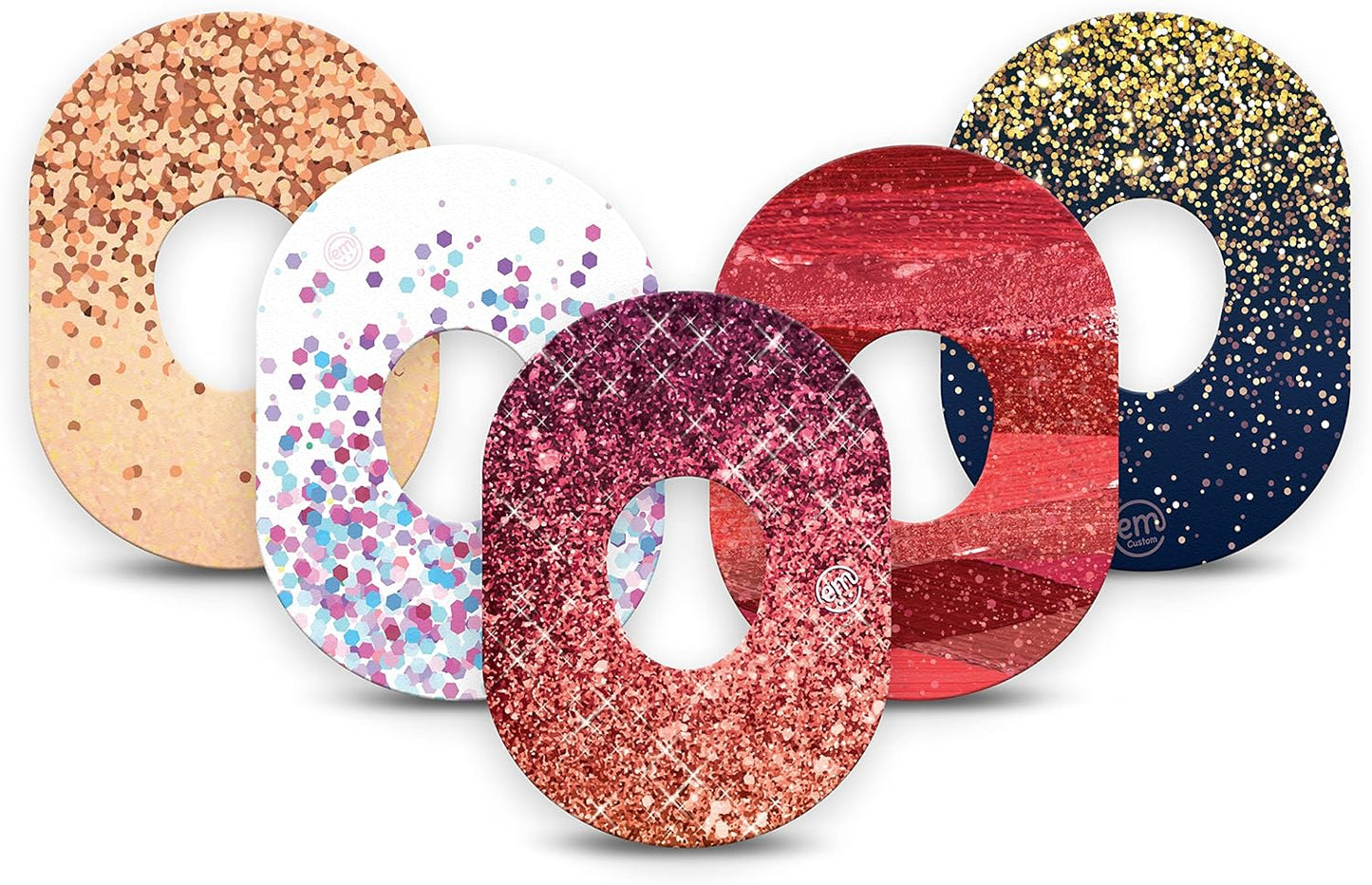 ExpressionMed - Adhesive Patch for Dexcom G7 (5-Pack) - Made in The USA, Waterproof, Split Backing, CGM Tape (Shimmer & Shine)