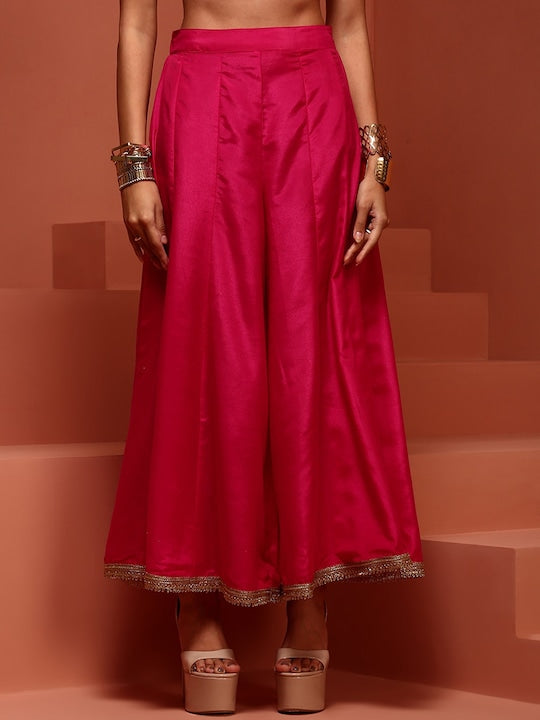 IMARA Floral Printed Shoulder Strapped A-Line Jacquard Kurti with Sharara & With Dupatta