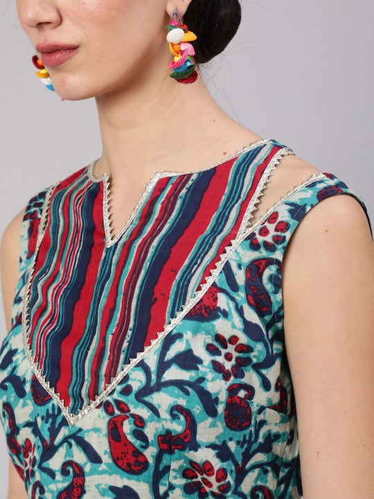 AKS Printed Ready to Wear Lehenga & Blouse With Dupatta