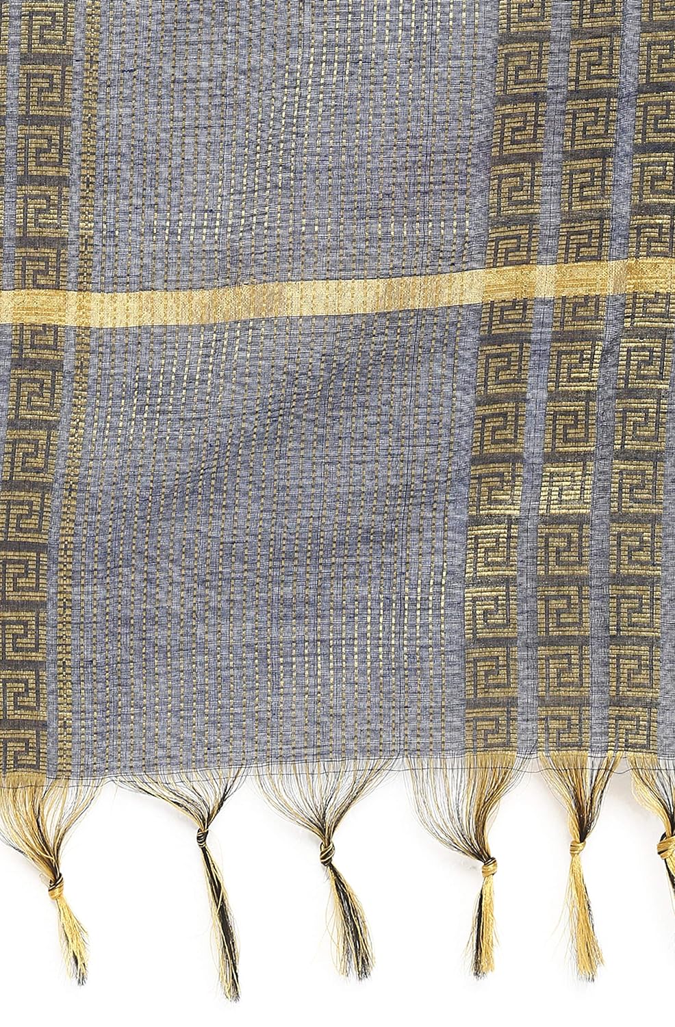 Janasya Women's Mustard Poly Crepe Gold Print Kurta with Pant and Dupatta