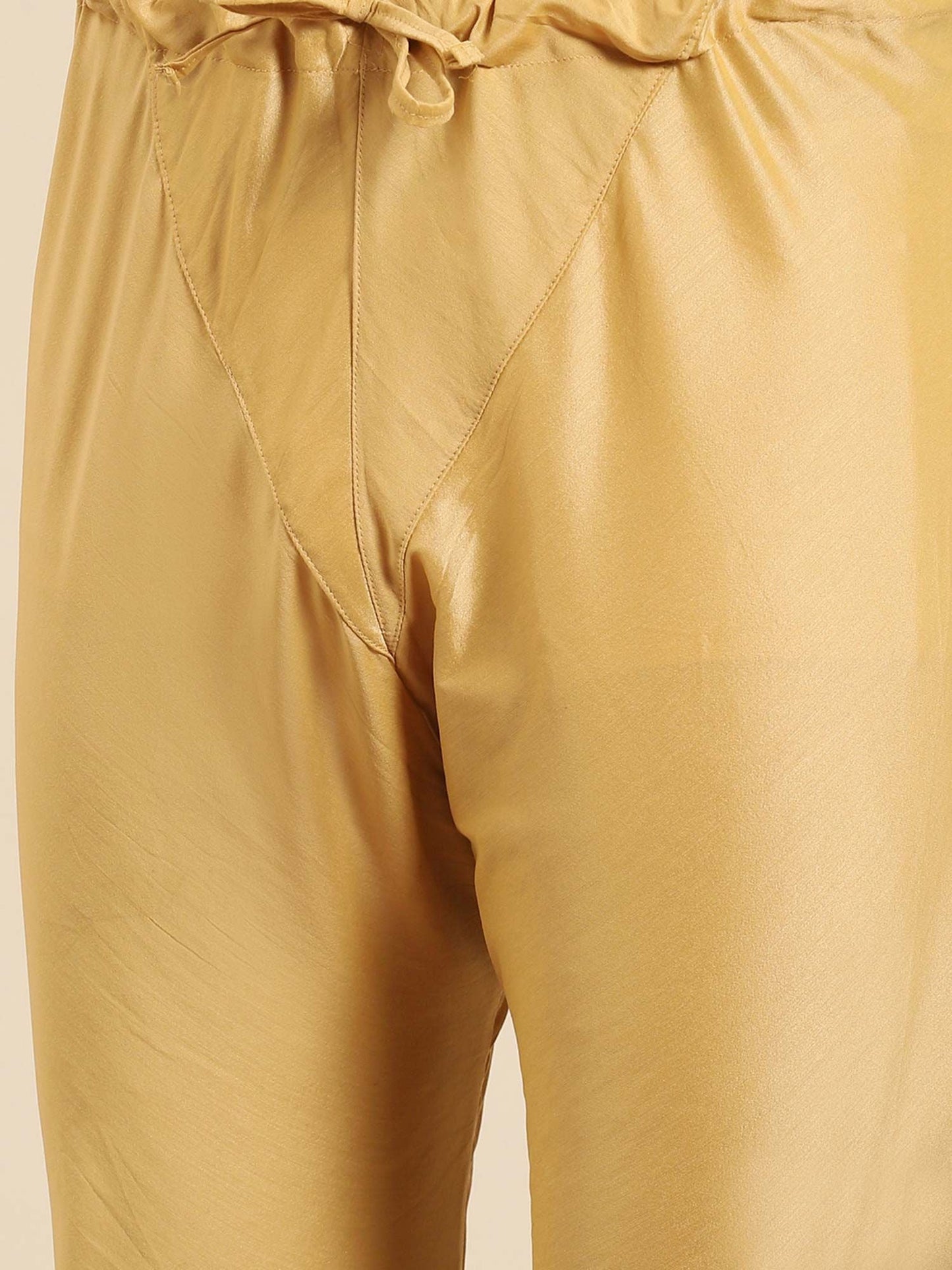 Amodh by Kisah Men Golden Kurta (Set of 2)