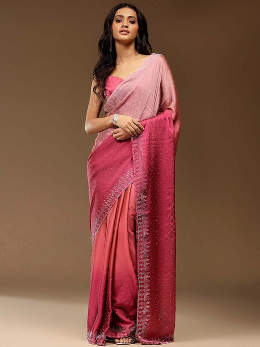 Sangria Embellished Georgette Party Saree