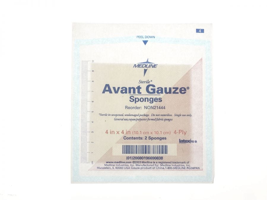 Avant Gauze Non-Woven Sterile Sponges 4" x 4" 4 Ply Case of 1200