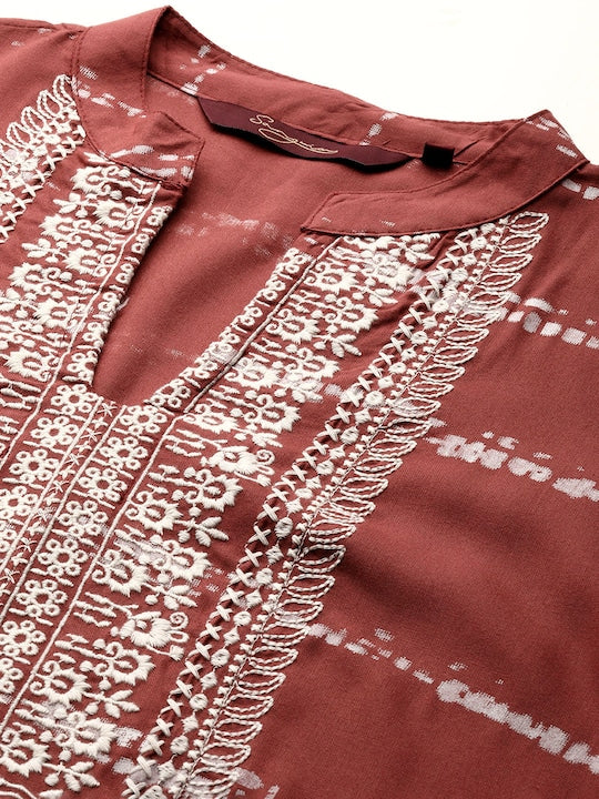 Sangria Women Ethnic Motifs Printed Straight Kurta with Pocket