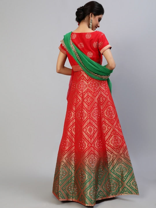 AKS Ethnic Motifs Printed Ready to Wear Lehenga Choli