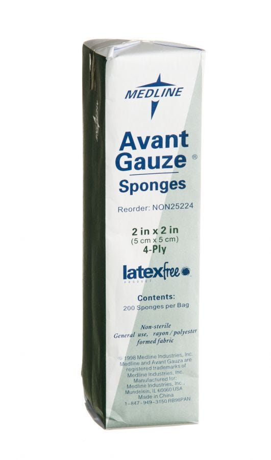 Avant Gauze Non-Woven Non-Sterile Sponges, 2" X 2", 4-Ply, Case of 8000