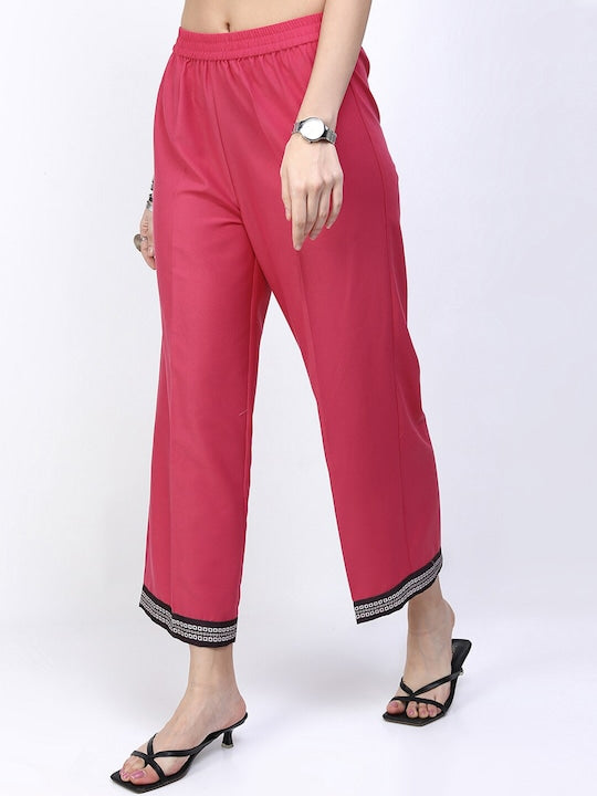 Vishudh Women Pink Ethnic Motifs Printed Kurta with Palazzos