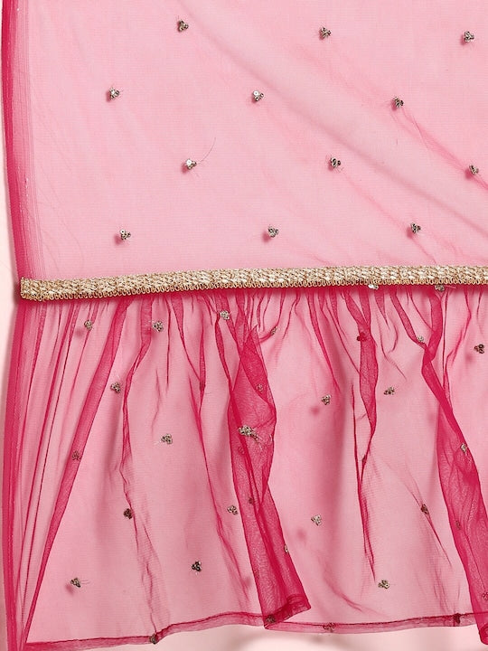 IMARA Printed Beads and Stones Ready to Wear Lehenga & Blouse With Dupatta