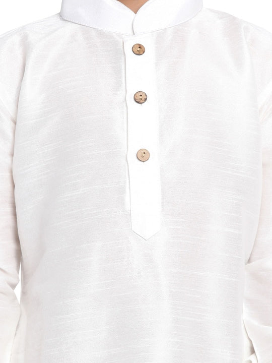 Vastramay Sishu Boys White Kurta with Dhoti Pants