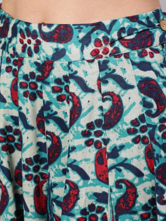 AKS Printed Ready to Wear Lehenga & Blouse With Dupatta