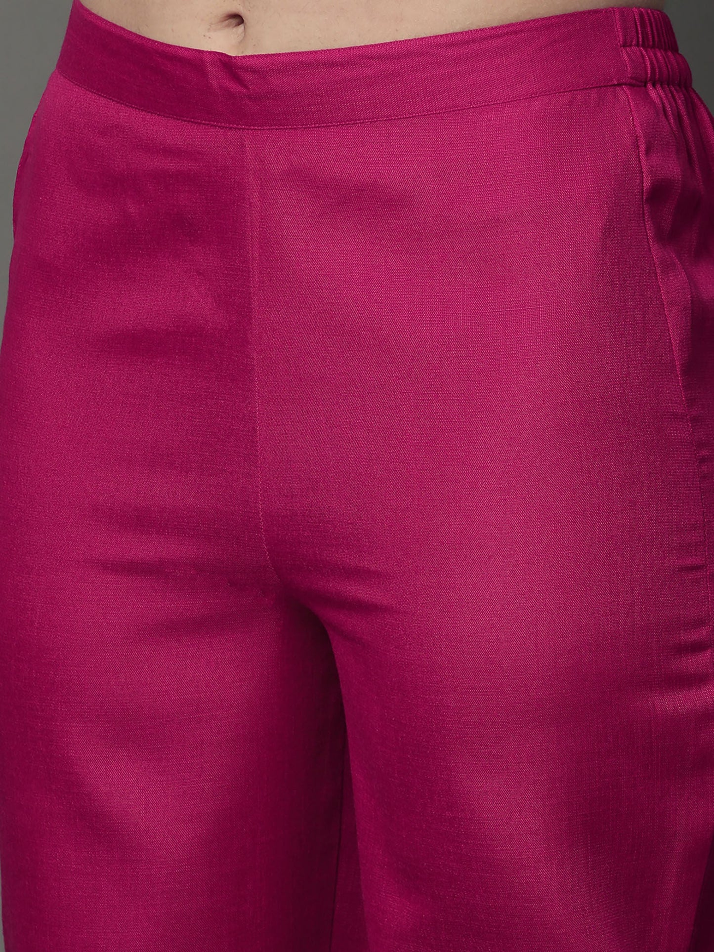 Heeposh Pink Embroidered Kurta with Scallop Dupatta (Set of 3)