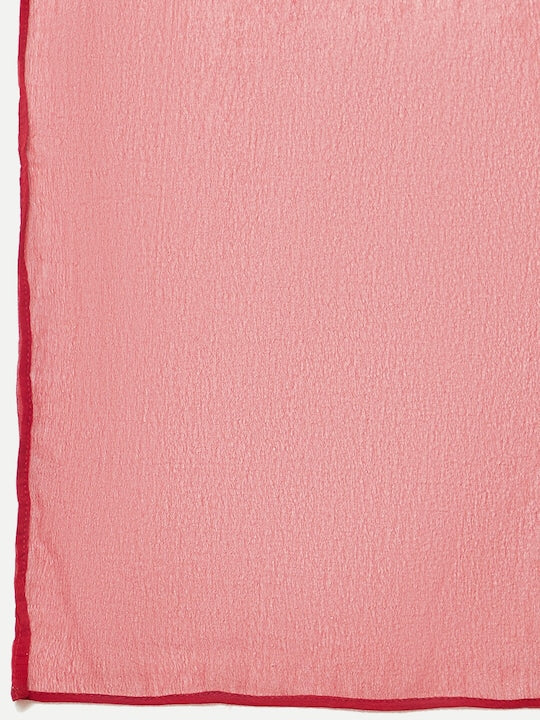 IMARA Ethnic Motifs Embroidered Thread Work Chanderi Cotton Kurta & Skirt With Dupatta