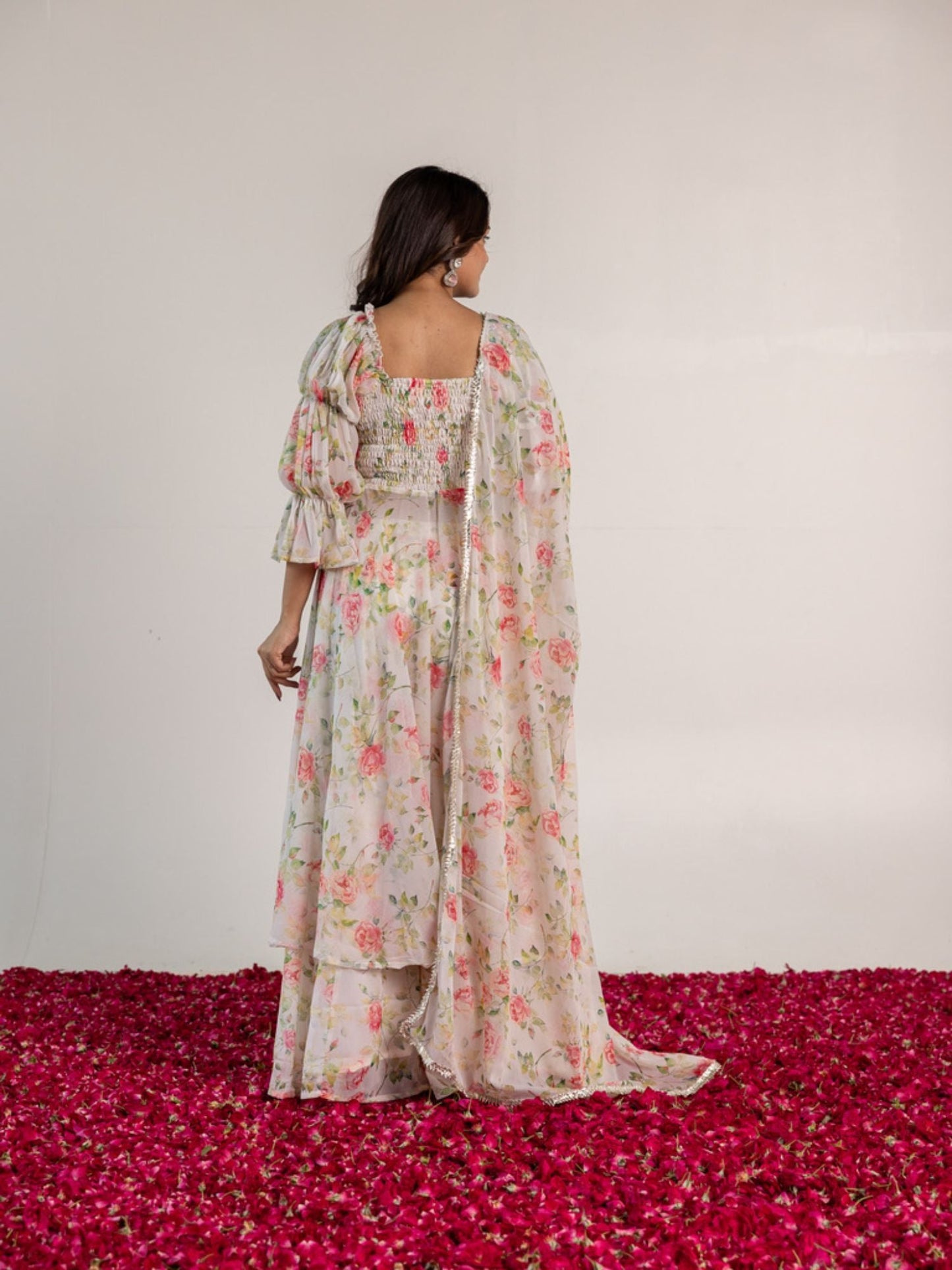 ONEWE INDIA Off White Priya Sharara (Set of 3)