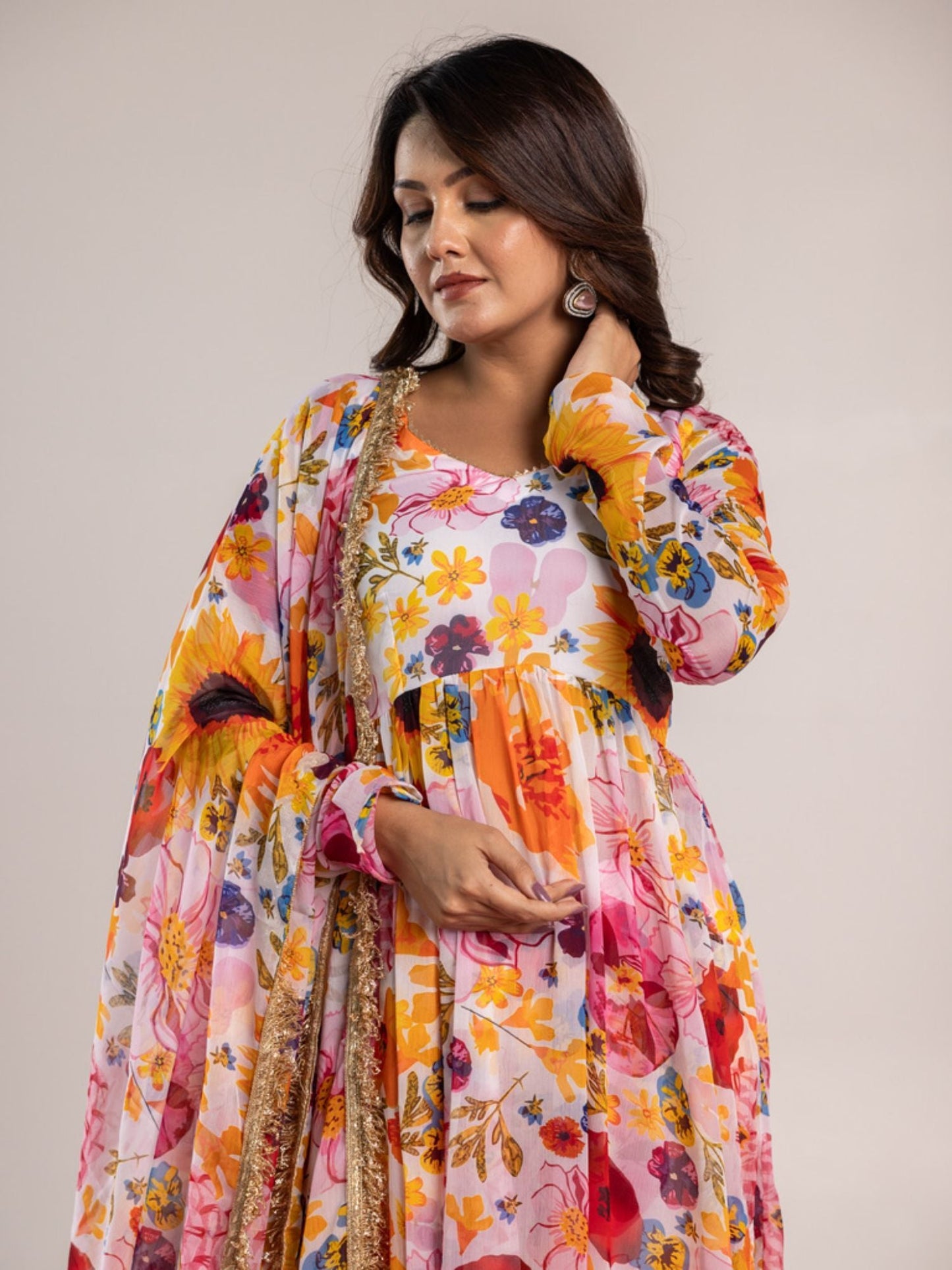 ONEWE INDIA White Rubal Sharara (Set of 3)