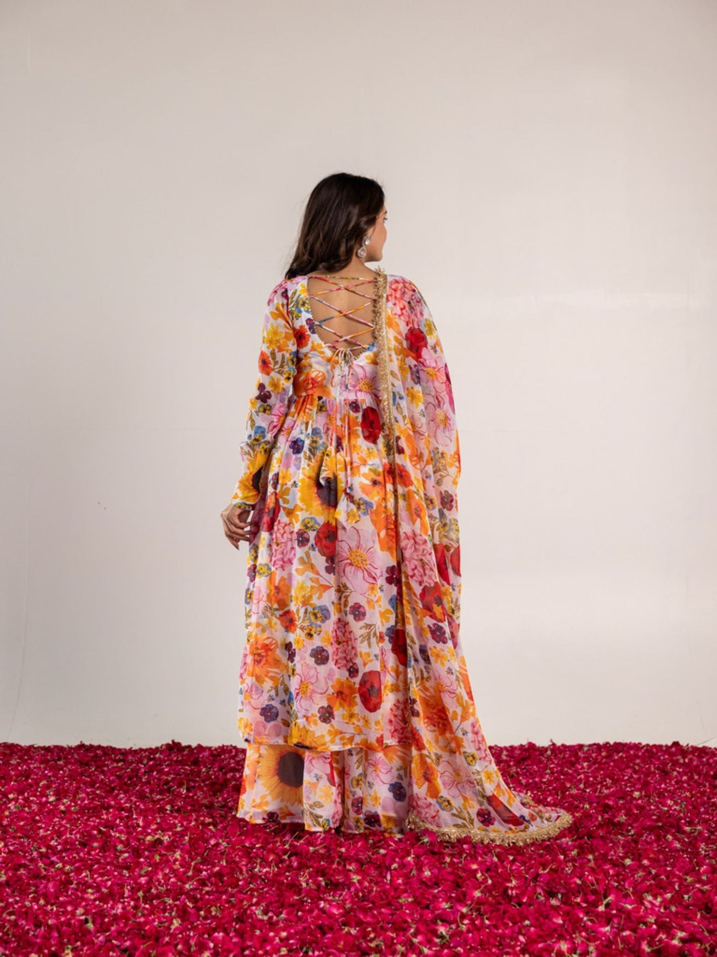 ONEWE INDIA White Rubal Sharara (Set of 3)